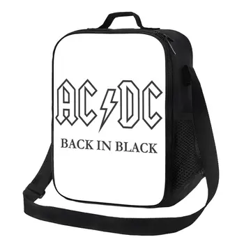 Изготовленный на заказ хэви-метал-рок AC DC Ланч-сумка Женская с теплым кулером, изолированные ланч-боксы для школы для детей