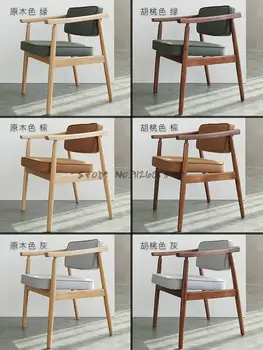 Обеденный стул из массива дерева Shumet, изготовленный по индивидуальной технологии, Скандинавский Японский письменный стул, кофейная спинка для макияжа, Офисный орех