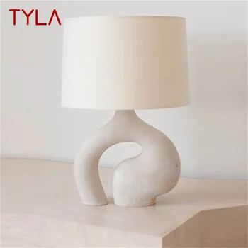 Креативная настольная лампа TYLA White Современная светодиодная лампа из смолы для украшения дома гостиной спальни