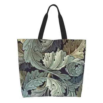 От William Morris Сумка для покупок из продуктового магазина, холщовые сумки для покупок через плечо, большая вместительная сумка из стираемого текстиля с рисунком