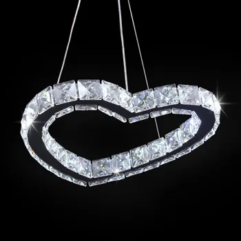 Подвесная осветительная люстра Современная хрустальная подвесная лампа в форме сердца для столовой, спальни, гостиной