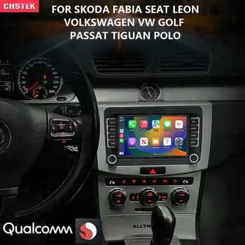 Автомагнитола CHSTEK Мультимедийный DVD-плеер Qualcomm Carplay WIFI для Skoda Fabia Seat Leon Volkswagen VW Golf Passat Tiguan Polo