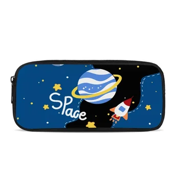 Чехол для переноски с рисунком космонавтов в открытом космосе, милая мультяшная сумка для карандашей для девочек и мальчиков, Коробка для школьных канцелярских принадлежностей, пенал для карандашей