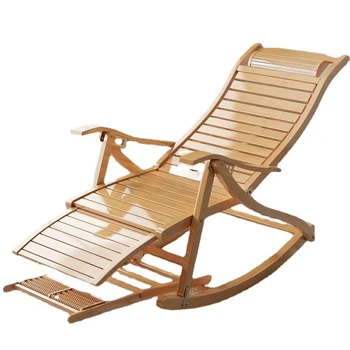 Расслабляющее кресло для отдыха, Бамбуковое кресло-качалка, Балкон для взрослых, Подлокотник для отдыха, Раскладная Кровать, Гостиная, Домашняя мебель