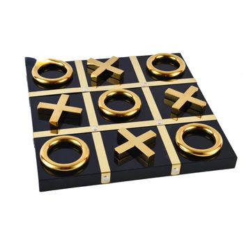 Роскошная декоративная доска для игры в шахматы xo из нержавеющей стали для домашнего декора