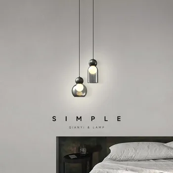 Современная минималистичная маленькая люстра из медного стекла, прикроватные светильники для спальни, фоновые настенные светильники для гостиной ресторана в скандинавском стиле