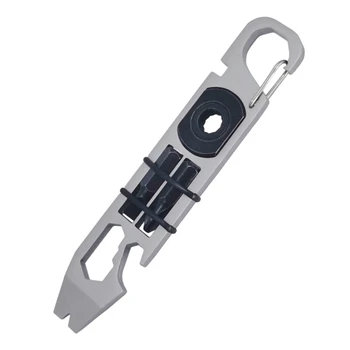 1 ШТ. Встроенный многофункциональный ломик с храповым механизмом, комбинированный инструмент Серебристо-черный, портативный инструмент, гаечный ключ, отвертка