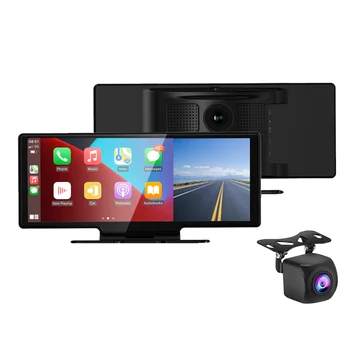 10.26 дюймовый 4K камеры автомобиля тире Cam CarPlay и Android Авто зеркало заднего вида, запись видео WiFi циклическая запись автомобильный видеорегистратор