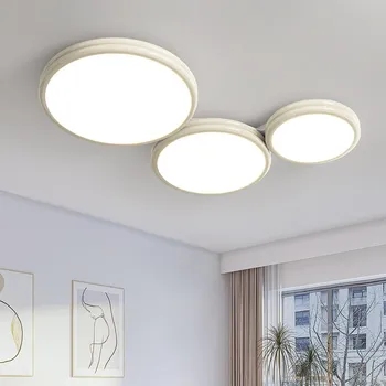 Светодиодные потолочные светильники в стиле ретро, минималистичные круглые домашние лампы французского кремового цвета для гостиной, спальни, кабинета, внутреннего освещения, светильники