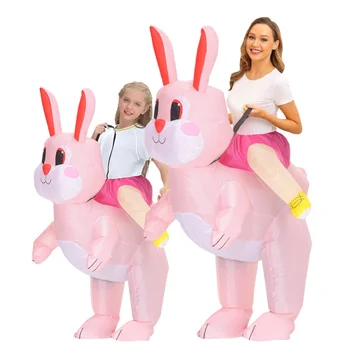 Надувной костюм Кролика для взрослых и детей Аниме Талисман Одежда для выступлений Хэллоуин Вечеринка Карнавал Пасха Косплей Костюм