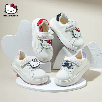 Новая детская обувь Sanrio Hello Kitty, настольная обувь на низком каблуке, Осенняя Милая Мультяшная Универсальная белая обувь с толстой подошвой, подарок на Хэллоуин