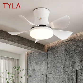 Потолочный вентилятор TYLA Nordic, лампа с дистанционным управлением, современное светодиодное освещение для дома, спальни, столовой