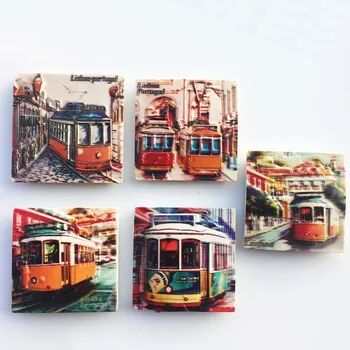 Магнитные Наклейки На Холодильник Кухонный Декор Подарки для путешествий Европа Португалия Магниты На Холодильник Лиссабонский Трамвай Креативные Туристические сувениры