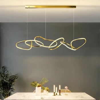 Современная светодиодная люстра кольцо-цепочка подвесной светильник гостиная кухня кабинет украшение интерьера дома подвесной светильниклюстра потолочная