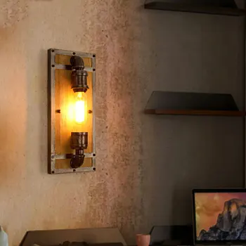 Деревянный настенный светильник в стиле ретро Индустриальный Лофт Кофейня Ресторан Бар Настенный светильник Креативный Персонализированный Декоративный Настенный светильник