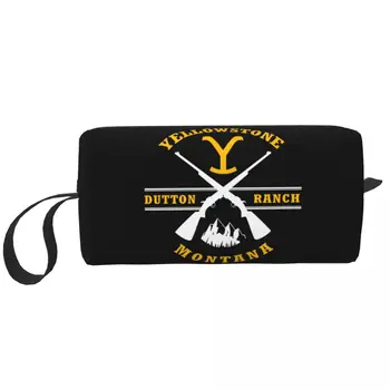 Косметичка Yellowstone Dutton Ranch Guns для женщин, Органайзер для косметики, Милые сумки для хранения туалетных принадлежностей, Набор Dopp, футляр-коробка