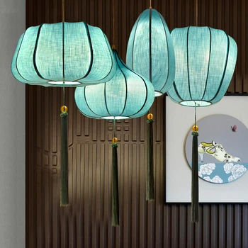 Люстра-фонарь в китайском стиле, новая лампа китайского искусства, ресторан Zen, ресторан hotpot, балкон, антикварные комбинированные лампы