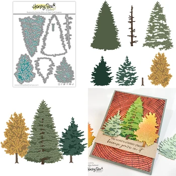 2023 Новые Рождественские красивые слои деревьев, металлические режущие формы для изготовления бумажных поздравительных открыток 
