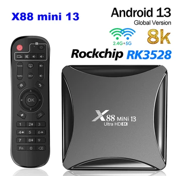 RK3528 Android 13,0 TV BOX X88 Mini 13 8K 2,4G 5G Двухдиапазонный Wifi Smart TVBox 2 ГБ 16 ГБ/4 ГБ 32 ГБ Медиаплеер Телеприставка