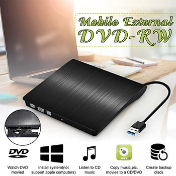Новейший USB 3.0 Тонкий внешний DVD RW CD Writer Drive Burner Reader Player Оптические приводы для портативных ПК Dvd Burner Dvd Portatil