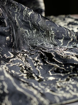 Черная позолоченная саржевая жаккардовая ткань нестандартной формы, креативные высококачественные брюки, ткани для одежды Han