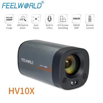FEELWORLD HV10X Профессиональная Видеокамера 1080P Веб-камера С Автофокусом и 10-Кратным Оптическим Зумом для Записи Видеоблогов Конференций Blogger