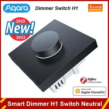 Беспроводной Переключатель Aqara Smart Dimmer H1 Zigbee 3.0 Нейтральная Нулевая Линия Серый Поворотный Пульт Дистанционного Управления Лампочкой Для Штор для приложения Homekit