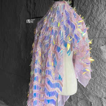 Фантазийное Платье Из Ткани С Блестками Дизайнер Одежды Оптом Ткань для Пошива Одежды Diy Метров Материала