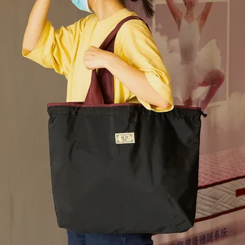 Многоразовая сумка на шнурке большой емкости, нейлоновая Складная сумка для продуктов, складная хозяйственная сумка, Эко-большая сумка из полиэстера, пляжные сумки