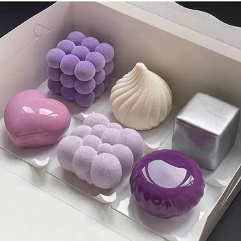Силиконовая Форма Для выпечки 3D Торта Дизайн Мини-Кекса, Мусса, Маффина в форме сердца, Квадратной Формы для выпечки