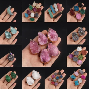 1шт Натуральный камень, Агат, Водный кристалл, Подвеска-шарм 