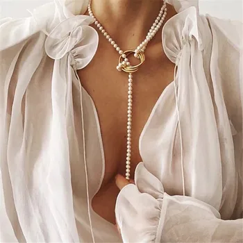 Винтажные жемчужные ожерелья для женщин, модное многослойное ожерелье с жемчужной цепочкой в виде ракушки, 2021 НОВАЯ монета, колье с любовью, ювелирные изделия