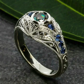 Обручальное кольцо для этнических женщин Huitan С необычным полым рисунком, Красочный мастер-камень, подарок для леди Hot Jewelry