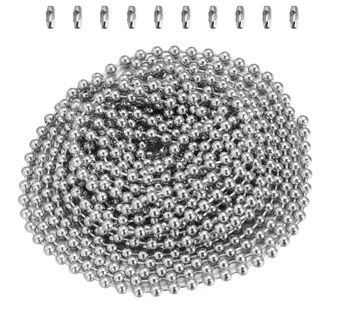 Цепочка из шариков из нержавеющей стали длиной 5 метров, роликовая цепочка из бисера диаметром 2,4 мм с 10 подходящими разъемами, металлические ювелирные изделия Cha