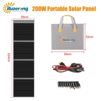 Складная Солнечная панель мощностью 200 Вт, портативное солнечное зарядное устройство с USB-стабилизацией заряда, зарядное устройство для телефона, планшета, кемпинга на открытом воздухе