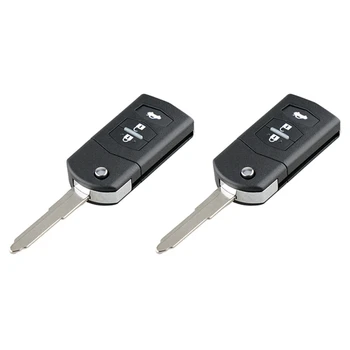 2X автомобильный умный дистанционный ключ 3 кнопки 80-битный 63-чиповый автомобильный брелок для ключей Подходит для MAZDA 2 3 5 6 RX8 MX5 433 МГц
