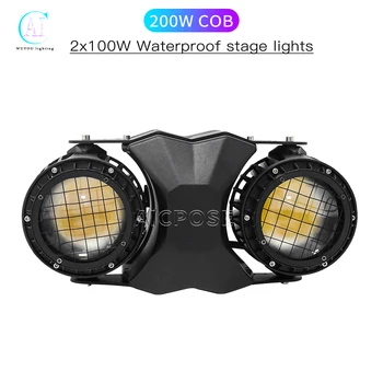 Сценический свет COB мощностью 200 Вт Холодный белый / Теплый белый Водонепроницаемый Свет для аудитории DMX-контроль DJ Диско-оборудование Освещение танцпола в баре