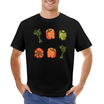 Овощи, сельдерей, сладкий перец, футболка с коротким рукавом, графические футболки, летняя одежда, мужские футболки