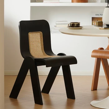 Обеденные стулья для гостиной в скандинавском стиле, Деревянные ротанговые обеденные стулья креативного дизайна, Бытовая мебель для дома Cadeira WZ50DC