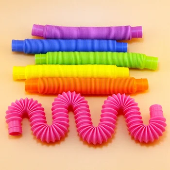 6ШТ растянутых пластиковых труб, эластичных трубок, сенсорной игрушки-непоседы, красочных мехов для пальцев детей и взрослых