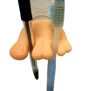 Резиновый держатель зубной щетки в форме ножек Прекрасный креативный держатель резиновой зубной щетки в форме ножек Настенный стеллаж для хранения Хорошо выдерживает