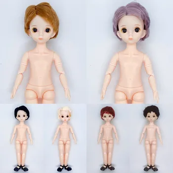 Кукла с короткими волосами 30 см, макияж, обнаженная кукла, 3D глаза, 1/6 Кукла BJD, 22 сустава тела, обнаженные мальчики, 12-дюймовая кукла, игрушка 