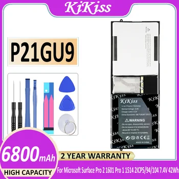 Оригинальный аккумулятор KiKiss P21GU9.6800 мАч для Microsoft Surface Pro 2 Pro2 1601 Pro 1 Pro1 1514 2ICP5/94/104 7.4 V Bateria
