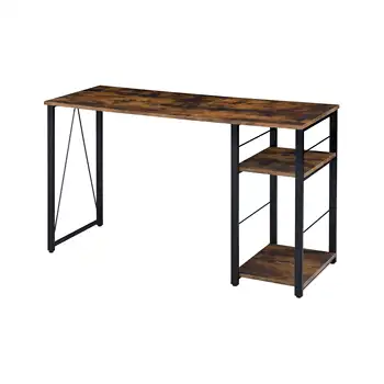 Письменный стол ACME Vadna из натурального дуба и черного цвета с современным минималистичным дизайном и просторной рабочей поверхностью