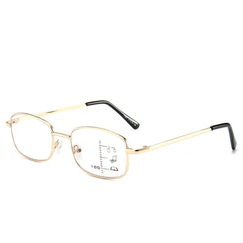Мужские прогрессивные мультифокальные очки для чтения Glod Полнокадровые очки в Металлической оправе С Защитой от Синих Лучей мультифокальные Пресбиопические Очки