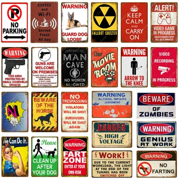 Предупреждение Остерегайтесь зомби, Кофе и Wi-Fi, Металлические вывески, Декор для домашнего кинотеатра, настенная живопись в стиле ретро, плакат с изображением пещеры человека YJ133