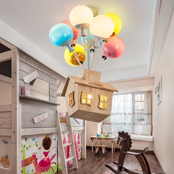 Подвесной светильник SANDYHA, креативная потолочная люстра в скандинавском стиле, Мультяшные светодиодные лампы с витражным воздушным шаром Для детской комнаты Принцессы, спальни