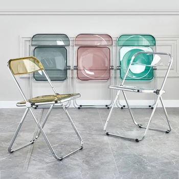Прозрачный акриловый стул Nordic modern balcony онлайн фото знаменитостей легкий макияж роскошный складной стул для спальни обеденный стул