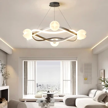 Художественная светодиодная люстра, подвесной светильник, декор комнаты, современная столовая, подвесной потолок в помещении для гостиной