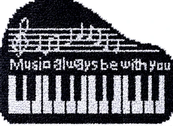 Защелка крюка ковер наборы для приготовления ковровая вышивка комплект с набивным рисунком фортепиано ноты завязанный мешок делая крючком гобелен ремесла